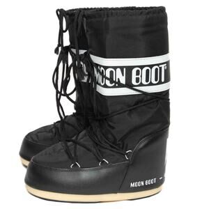 Tecnica The Original Moon Boots Icon Black Nylon Boots Size 7/8.5